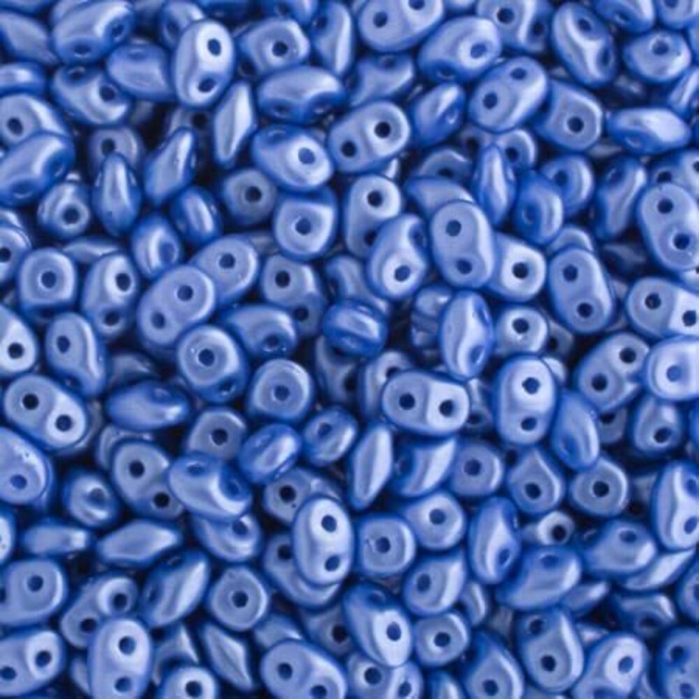 8607 100 Grams Czech Superduo 2-Hole 2.5x5mm Pastel Light Blue for Jewelry